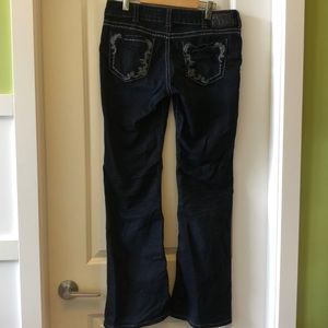 GUC Silver Suki dark embroidered jeans 31W/34L